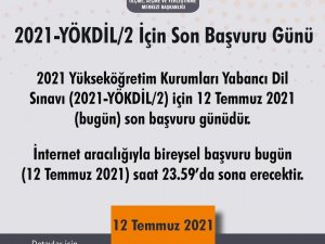 Ösym: "2021 Yükseköğretim Kurumları Yabancı Dil Sınav İçin 12 Temmuz Son Başvuru Günüdür