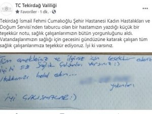 Hastaneden Taburcu Olan Kadının Yakınlarının Bıraktığı Not Duygulandırdı