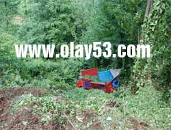 Çay kamyonu yuvarlandı