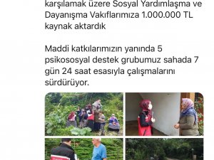 Sel Felaketinden Etkilenenlere Temel İhtiyaçlarını Karşılamak Üzere 1 Milyon Tl Kaynak Aktarıldı