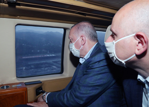 Cumhurbaşkanı Erdoğan, Rize-Artvin Havalimanını Havadan İnceledi