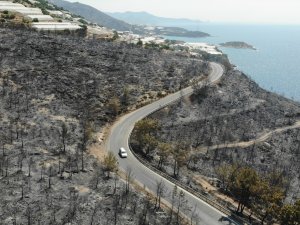 Yanan Bölgeler Drone İle Havadan Görüntülendi