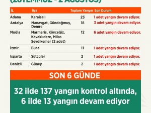Bakan Pakdemirli: “137 Orman Yangını Kontrol Altında, 13 Orman Yangını Devam Ediyor”
