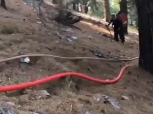Orman Yangını Bölgesinde ‘Bizim Sırtımız Yere Gelmez’ Dedirten Görüntü