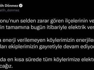 Bakan Dönmez, Kastamonu’da Selden Etkilenen İlçe Ve Köylerin Tamamına Elektrik Verildiğini Duyurdu