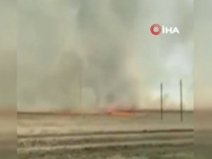 Rusya’da Yangın Sırasında Çıkan Hortum Kamerada