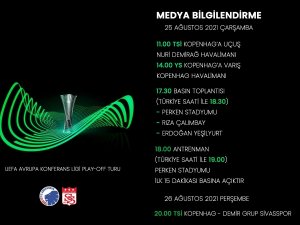 Kopenhag - Sivasspor Maç Programı Belli Oldu