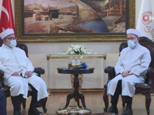 Diyanet İ̇şleri Başkanı Erbaş, Kktc Din İ̇şleri Başkanı Ünsal’ı Kabul Etti