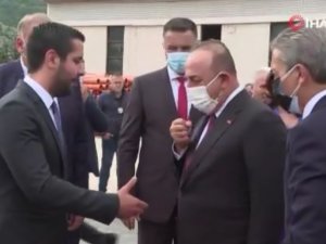 Bakan Çavuşoğlu, Yeni Pazar-tutin Yolunda Taşyapı Şantiyesini Ziyaret Etti