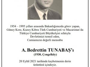 Dışişleri Bakanlığından Emekli Büyükelçi Tunabaş İçin Başsağlığı Mesajı