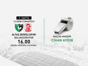 Denizlispor - Balıkesirspor Maçında Cihan Aydın Düdük Çalacak