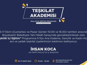 Ak Parti Malatya’da “Teşkilât İ̇çi Eğitim”