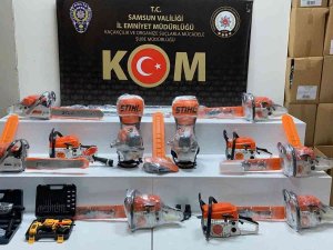 Samsun’da Gümrük Kaçağı Ağaç Ve Ot Kesme Makinelerine El Konuldu