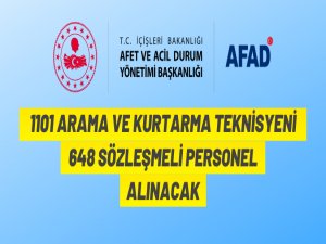 AFAD 1749 personel alacak