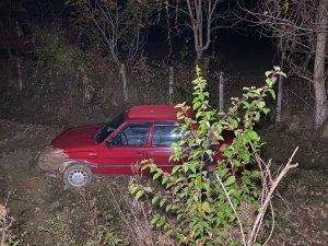 Kazlardan Kaçarken Kaza Yaptı, Kanala Uçtu