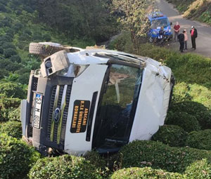 Rize'de Çay Bahçesine Devrilen Minibüsteki 3 Kişi Yaralandı