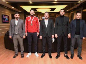 Avrupa Şampiyonu Ahmet Rasim Pala’dan Başkan Ertuğrul Çetin’e Ziyaret