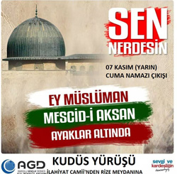 Rize'de Büyük Kudüs Yürüyüşü