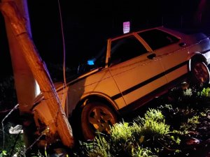 Otomobil Elektrik Direğine Çarptı: 1 Yaralı