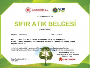 Limak Enerji Uludağ Elektrik, ‘Sıfır Atık Belgesi’ Almaya Hak Kazandı