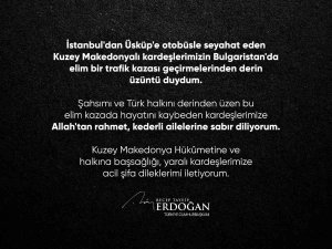 Cumhurbaşkanı Erdoğan’dan Bulgaristan’a Taziye Mesajı