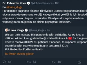 Bakan Koca: "Türkiye Covax Oluşumu Üzerinden 10 Milyon Doz Aşı Hibesi Yapacak"