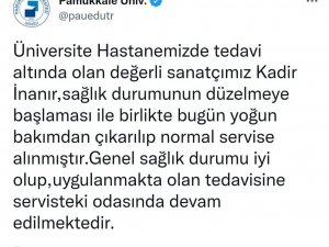 Yoğun Bakımdan Çıkan Kadir İ̇nanır’ın Tedavisi Devam Ediyor