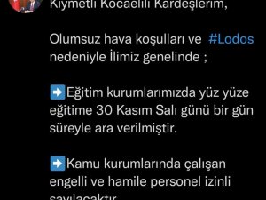 Kocaeli’de Lodos Nedeniyle Eğitime Bir Gün Ara Verildi