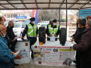 Jandarma Trafik Timleri, Kış Lastiği Konusunda Bilgilendirme Yaptı