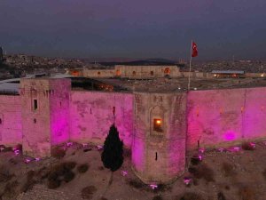 Gaziantep Kalesi Engelliler İçin Mor Renge Büründü