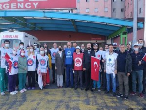 Rize'de Türk Sağlık Sen Üyeleri İş Bırakma Eyleminde Bulundu