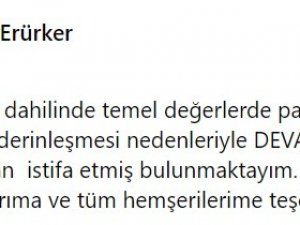 Deva Partisi Aydın İ̇l Başkanı İstifa Etti