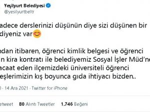 Yeşilyurt Belediyesinden Üniversite Öğrencilerine Büyük Jest