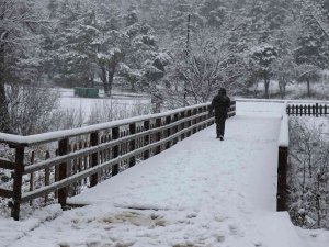 Abant Tabiat Parkı Beyaz Örtüyle Kaplandı