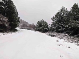 Erdek’in Yüksek Kesimlerde Kar Yağışı Etkili Oldu