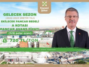 Kayseri Şeker 16 Polar Pancar Bedeli Avans Fiyatına Yüzde 71.42 Zam Yaptı