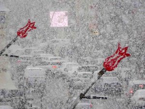 Muş’ta Lapa Lapa Kar Yağışı Renkli Görüntüler Oluşturdu