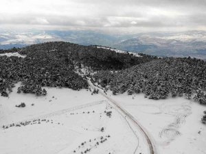 Topçam Yaylası Beyaz Örtü İle Kaplandı