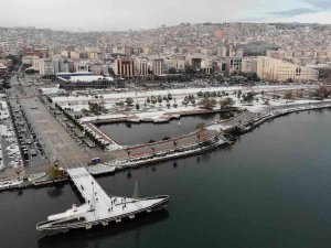 Beyaz Örtüyle Kaplanan Samsun Havadan Görüntülendi