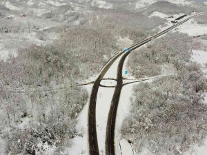 Karadeniz Sahil Yolundan Kar Manzaraları