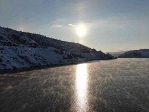 Dondurucu Soğukta Gün Batımı Görsel Ziyafet Sundu
