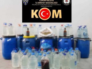 Çorum’da 43 Ayrı Operasyonda Binlerce Litre Kaçak Ve Sahte Alkol Ele Geçirildi