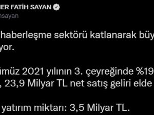 Bakan Yardımcısı Sayan: “Elektronik Haberleşme Sektörü Büyümeye Devam Ediyor”