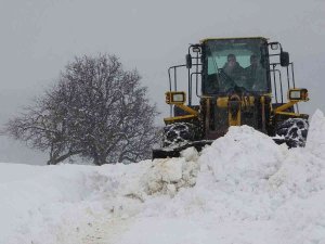 Bingöl’de Kar Nedeniyle Kapalı Olan 13 Köy Yolunda Çalışma Sürüyor