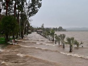 Köyceğiz Gölü Taştı, Kordon’u Su Bastı