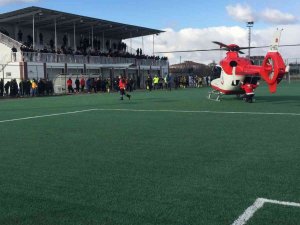 Konya’da Maç Sırasında Helikopter Ambulans Sahaya İndi