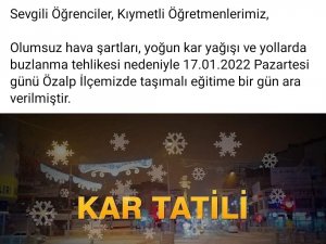 Özalp’ta Taşımalı Eğitime Bir Gün Ara Verildi