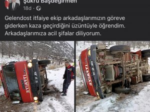 İ̇tfaiye Aracı Kazaya Müdahaleye Giderken Kaza Yaptı
