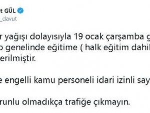 Gaziantep’te Eğitime 1 Gün Daha Ara Verildi