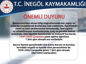 İ̇negöl’de Eğitime Kar Engeli